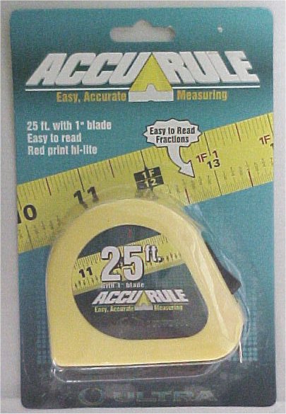 Ultra 25' Accurule Measuring Tape With 1" Blade