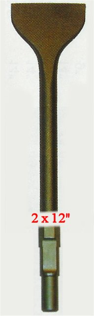 2" x 12" New England Carbide Scaling Chisel For Spline Drive