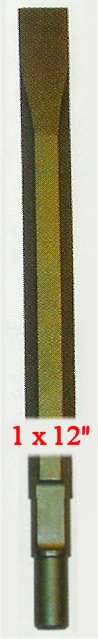 1" x 12" New England Carbide Flat/Cold Chisel For Spline Drive