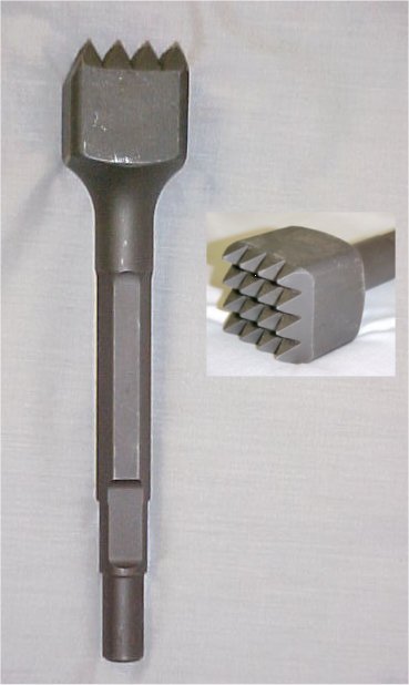 Chipping bit for hammer drill outlet