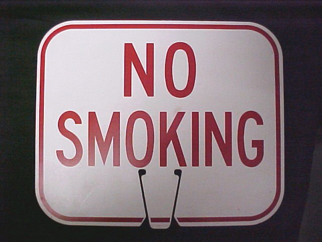 Caution Traffic Cone Sign - No Smoking Warning Hazzard Sign
