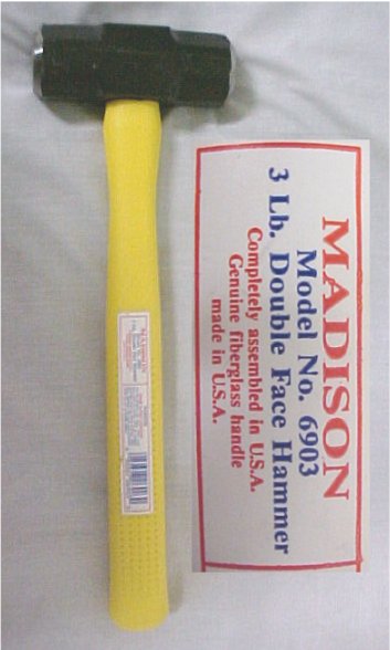 3 Lb. Madison Double Face Masonry Stone Working Hammer