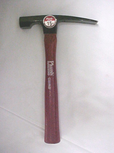 15oz. Plumb  Red Hickory Wood Handle Brick Mason's Hammer