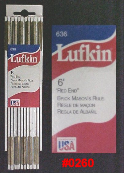 Lufkin 6' Red End Standard Brick Mason's Folding Rule #636