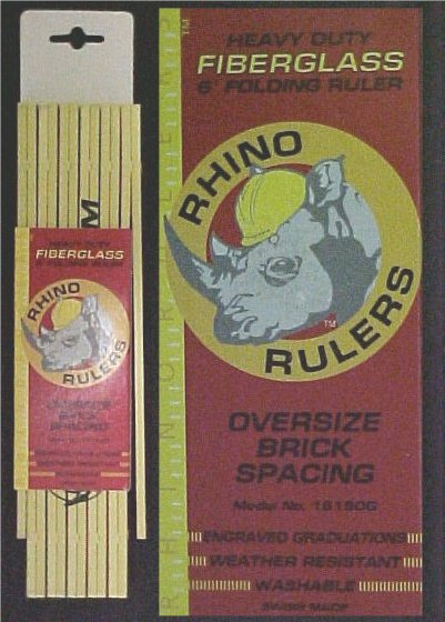 Rhino 6' Oversize Brick Mason Spacing Fiberglass Folding Ruler