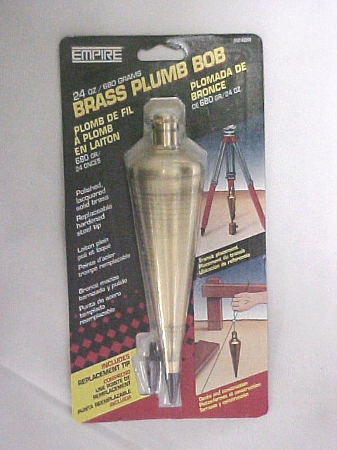 24oz. EMPIRE Brass Plumb Bob - Masonry Plumb String Tool