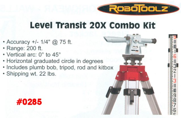 Porter-Cable RoboToolz Builder's Transit Level 20X Grade Rod