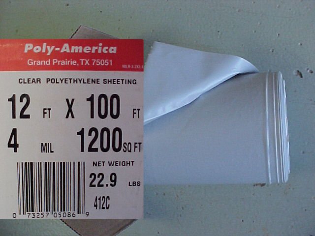 12' x 100' x 4 MIL 1200 Sq. Ft. Clear Polyethylene Sheeting