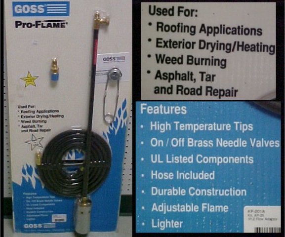 GOSS Pro-Flame Roofing/Asphalt Drying/Heating Torch Kit