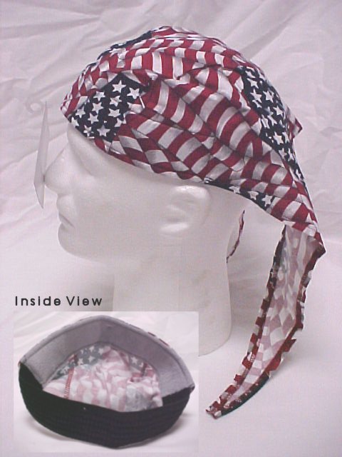 Hot Nougies Doo Hat - Hard Hat Liner - Wavy American Flag