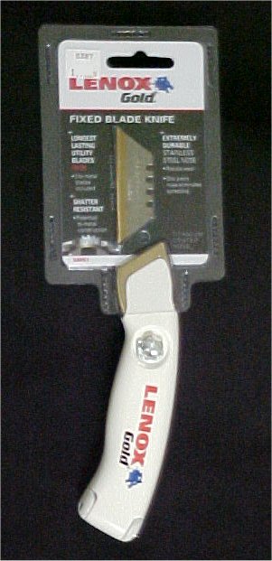 Lenox Gold Fixed Blade Safety Utility Knife - Box Cutter W/3 Blades