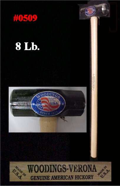 8 lb. Ames Double Face Sledge Hammer W/36" Hickory Handle