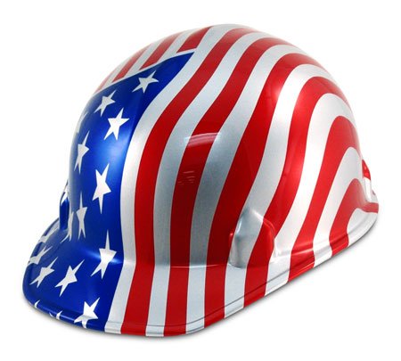 Head Turners Construction Safety Hard Hats - American Flag