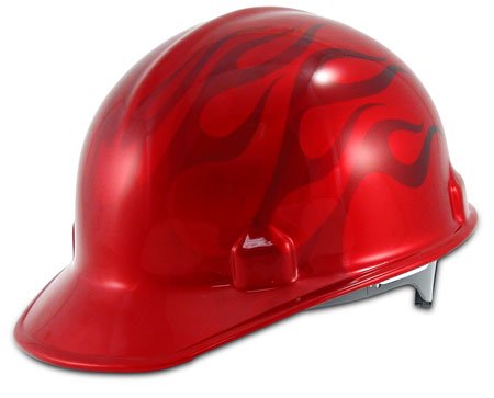 Head Turners Construction Safety Hard Hats Inferno Flame Design