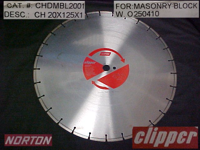 20" x .125" Clipper Diamond Block Blade