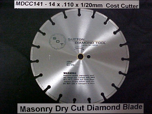 14" x 1"/20MM Sutton Cost Cutter Segmented Diamond Blade