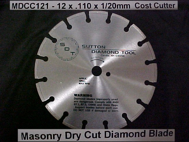 12" x 1"/20MM Sutton Cost Cutter Segmented Diamond Blade