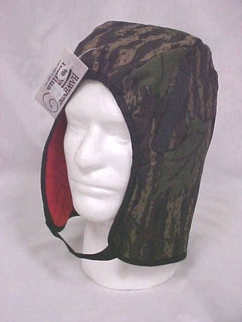 Camouflage W/Red Fleece Lining & Warming Pack Ear Pockets