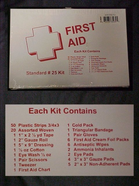 Home/Industrial Emergency First Aid Supply Kit W/Contents List