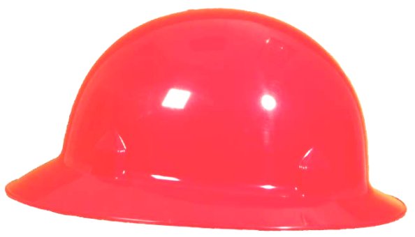 Red Full Brim Jackson Block Head Safety Hard Hat W/Ratchet Suspension System