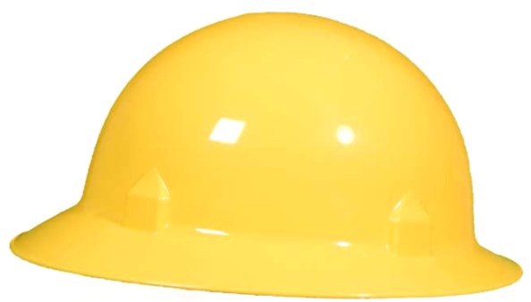 Yellow Full Brim Jackson Block Head Safety Hard Hat W/Ratchet Suspension System