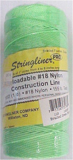 1000' Braided Nylon Construction Line -  Flourecent Green