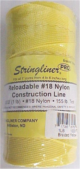 1000' Braided Nylon Construction Line - Yellow