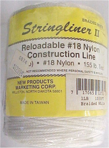 1000' Braided Nylon Construction Line - White