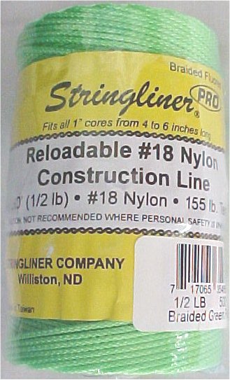 500' Braided Nylon Construction Line -  Flourecent Green