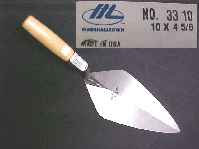 10" London Pattern Brick Trowel With Wood Handle