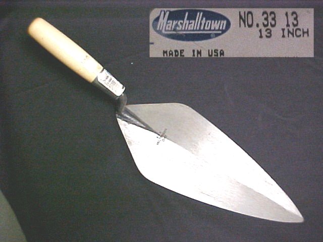 13" London Pattern Brick Trowel With Wood Handle