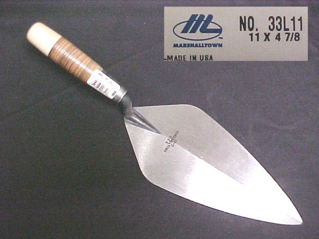 11" London Pattern Brick Trowel With Leather Handle