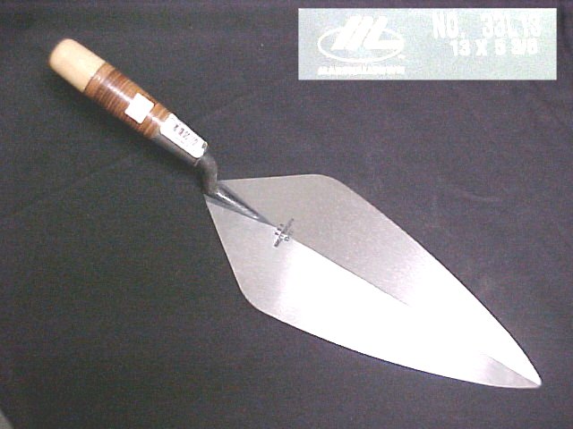 13" London Pattern Brick Trowel With Leather Handle