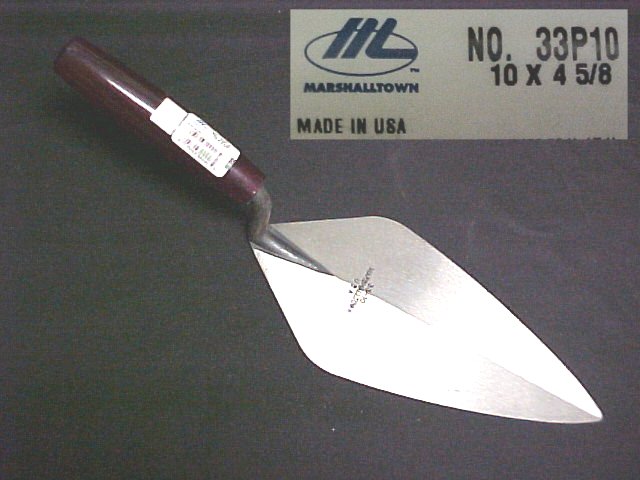 10" London Pattern Brick Trowel With Plastic Handle