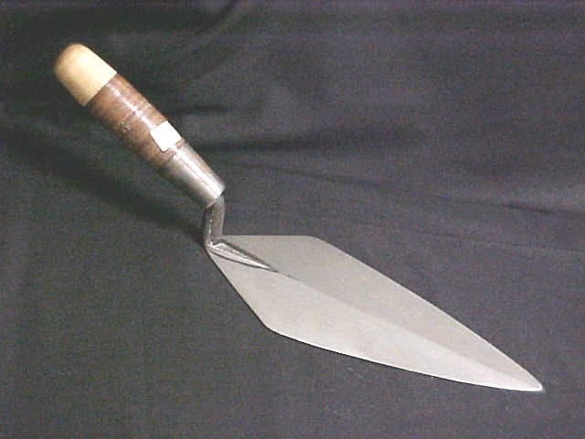 10" Rose Narrow London Pattern Brick Trowel With  Leather Handle