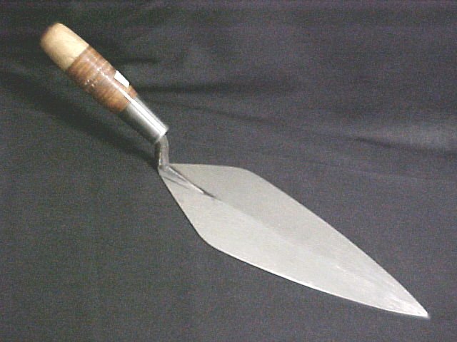 11.5" Rose Narrow London Pattern Brick Trowel With Leather Handle