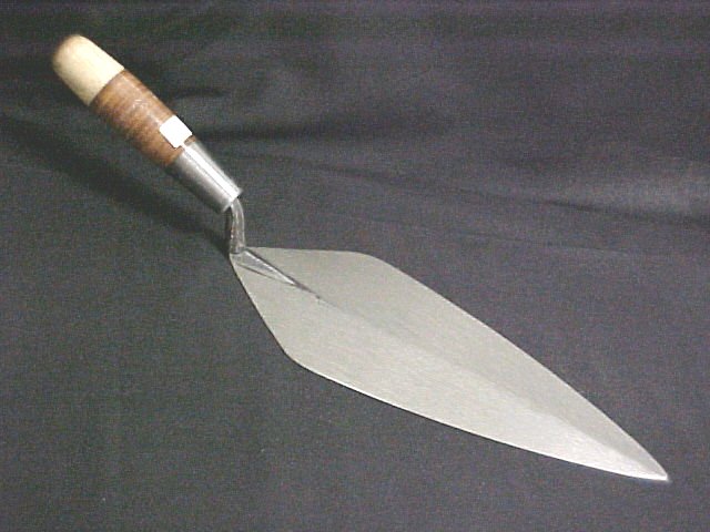 12" Rose Narrow London Pattern Brick Trowel With  Leather Handle
