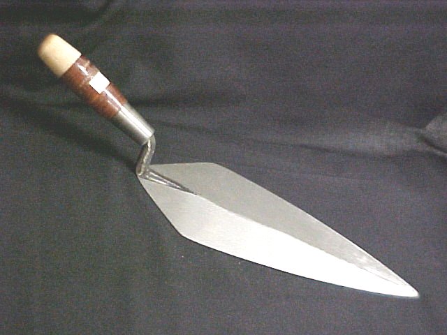 13" Rose Narrow London Pattern Brick Trowel With  Leather Handle