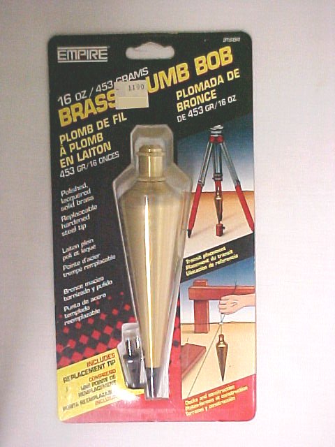 16oz. EMPIRE Brass Plumb Bob - Masonry Plumb String Tool