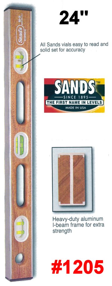 24" Sand's Professional Mahogany I-Beam Mason's Level