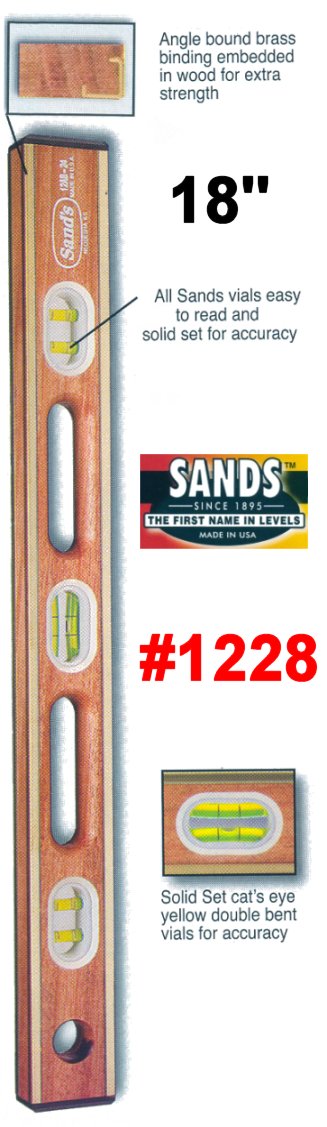 18" Sand's Quality Mahogany Angle Bond Mason's Level