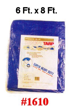 6' x 8' Heavy Duty Fiber Reinforced All Weather Blue Poly Tarps