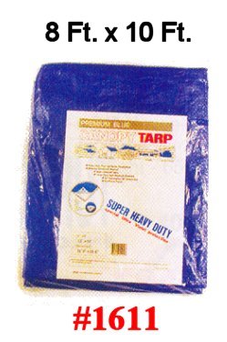 8' x 10' Heavy Duty Fiber Reinforced All Weather Blue Poly Tarp