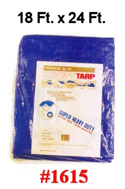 18' x 24' Heavy Duty Fiber Reinforced All Weather Blue Poly Tarp