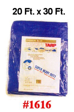 20' x 30' Heavy Duty Fiber Reinforced All Weather Blue Poly Tarp