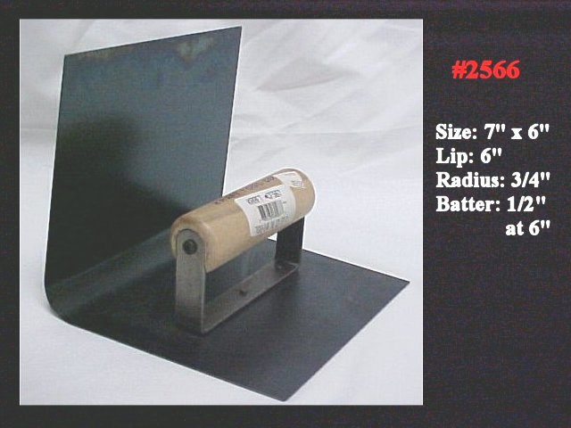 7" x 6" Inside Step Tool - Lip 6", Radius 3/4", Batter 1/2"at 6"