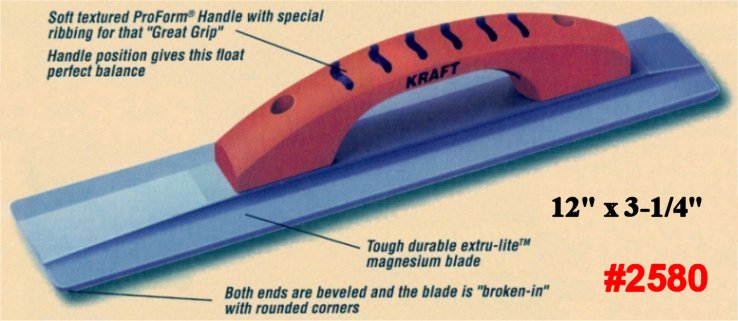 12" x 3-1/4" Magnesium Float W/ProForm Handle