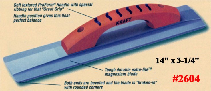 14" x 3-1/4" Magnesium Concrete & Cement Float W/ProForm Handle