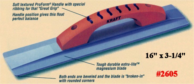 16" x 3-1/4" Magnesium Concrete Float W/ProForm® Handle
