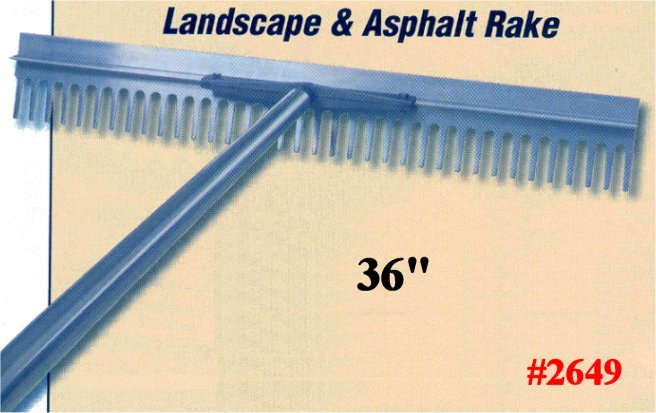 36" Aluminum Landscape/Asphalt Rake W/7' Magnesium Handle